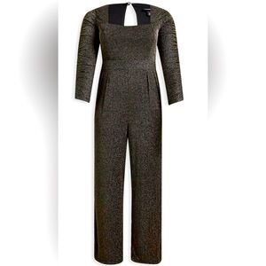 Glitter Knit Sweetheart Neck Jumpsuit- Torrid